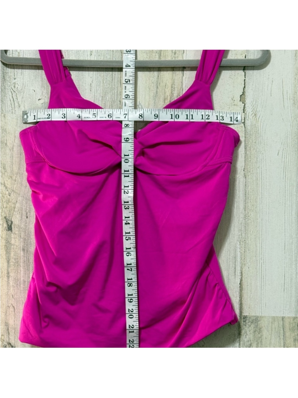 Anne Cole Women's Twist-Front Tank Top in Fuchsia 36B/34C - Picture 8 of 10
